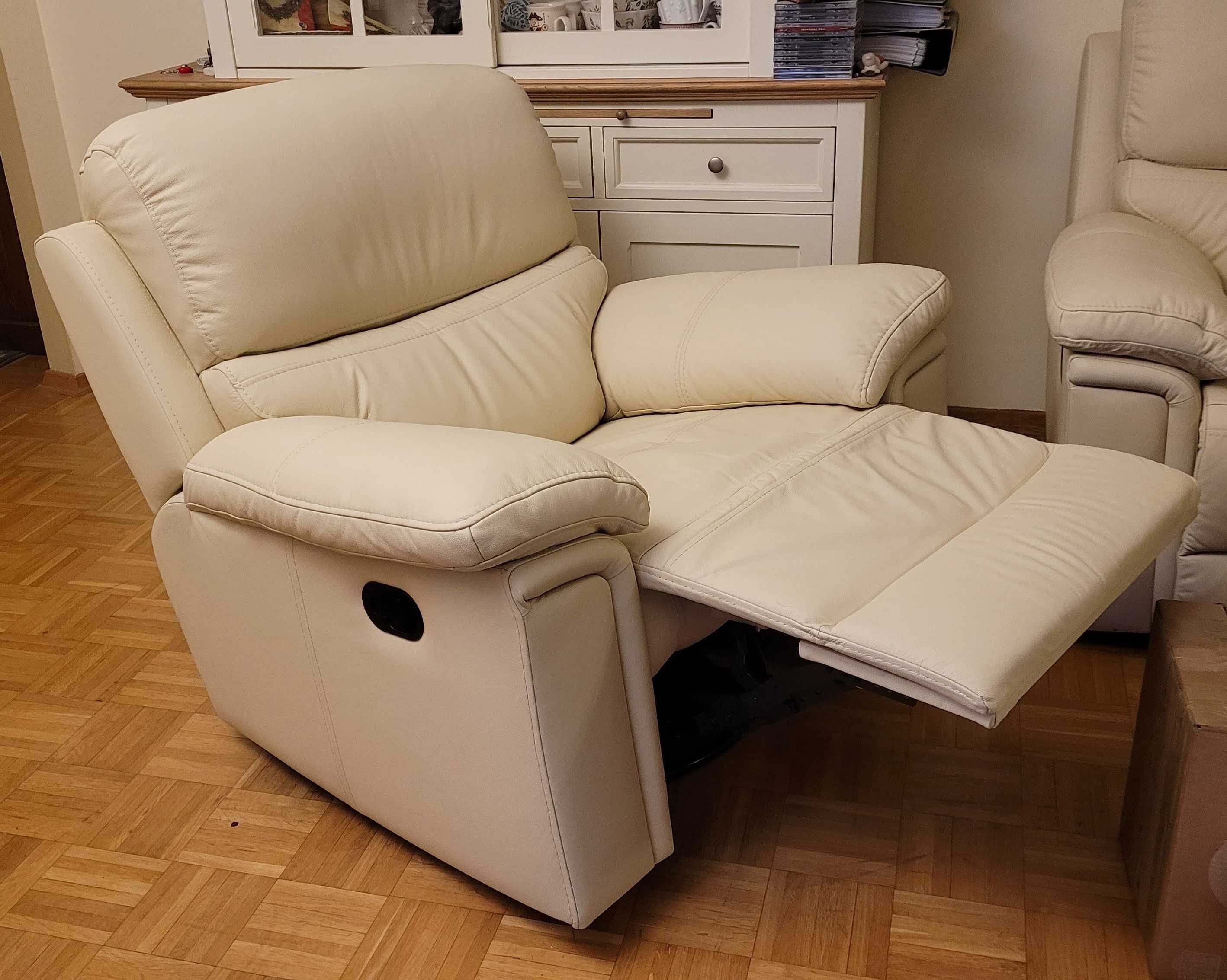 Komplet wypoczynkowy DAKOTA skóra naturalna, sofa 3+2 fotele, relaks