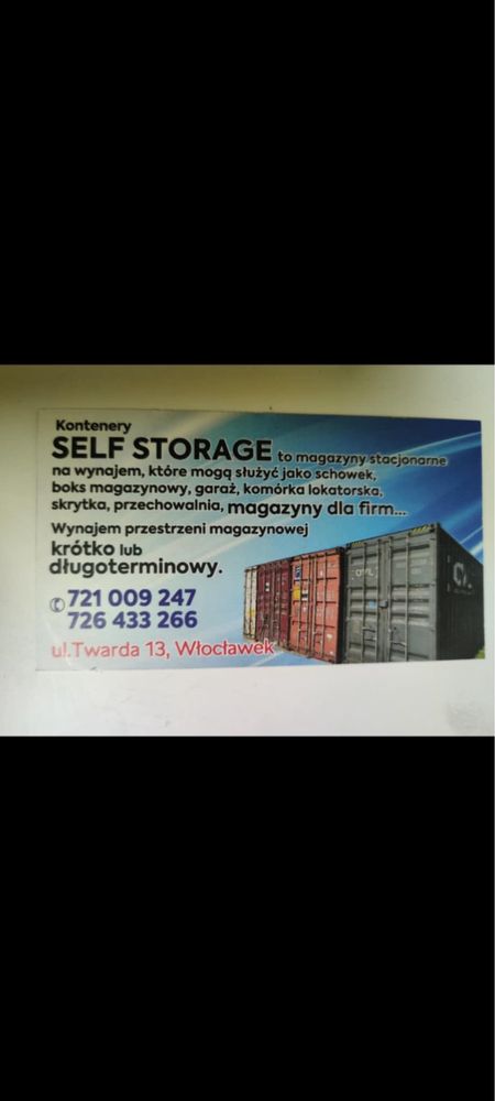 Wynajmę Magazyn Self Storage