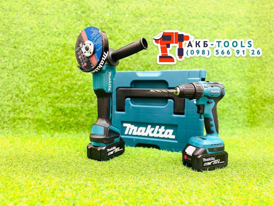 Акумуляторний Набiр Makita 2/1 Болгарка DGA 504 + Шуруповерт DDF484