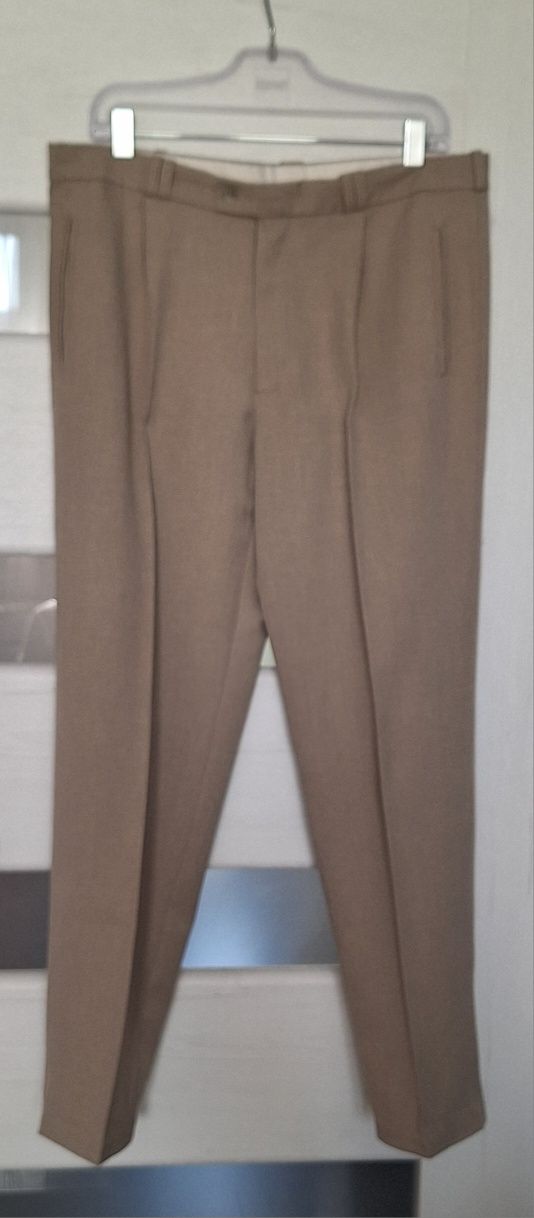 Spodnie eleganckie garniturowe beż XL