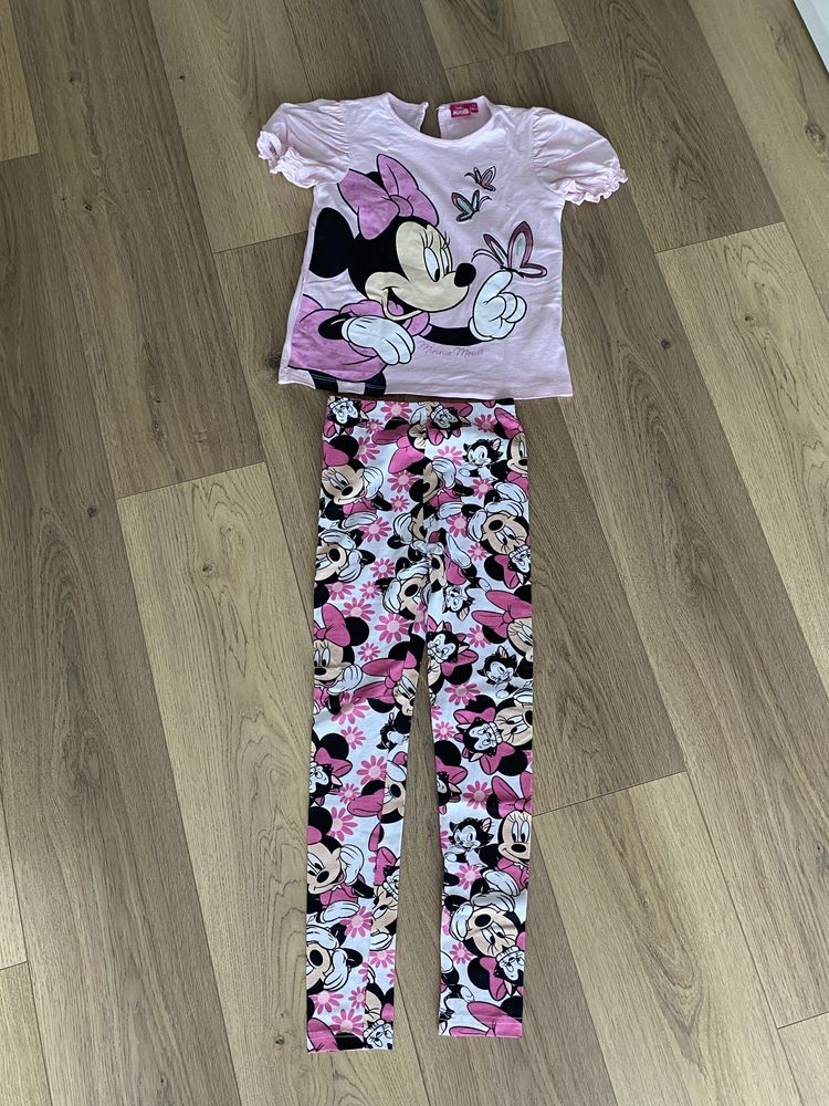 Nowy zestaw: legginsy + bluzka Minnie Disney r. 128