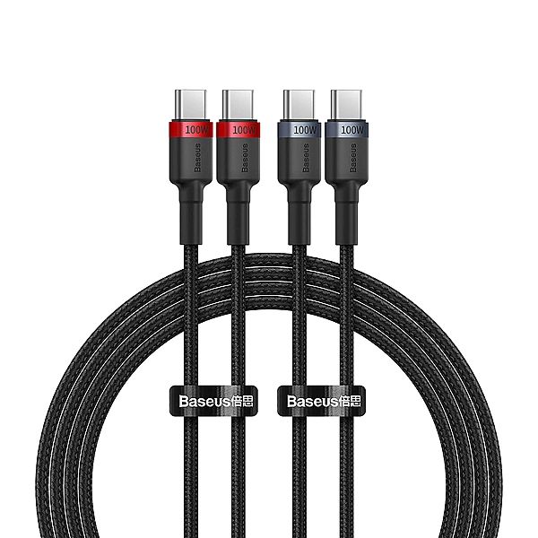 Kabel Baseus Cafule USB-C / USB-C 100W 1 m - czerwono-czarny i czarno-