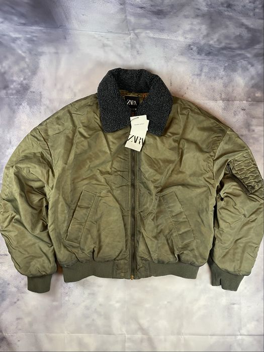 Zara MA-1 Bomber Jacket Khaki Washed Новий Бомбер Зара Л розмір