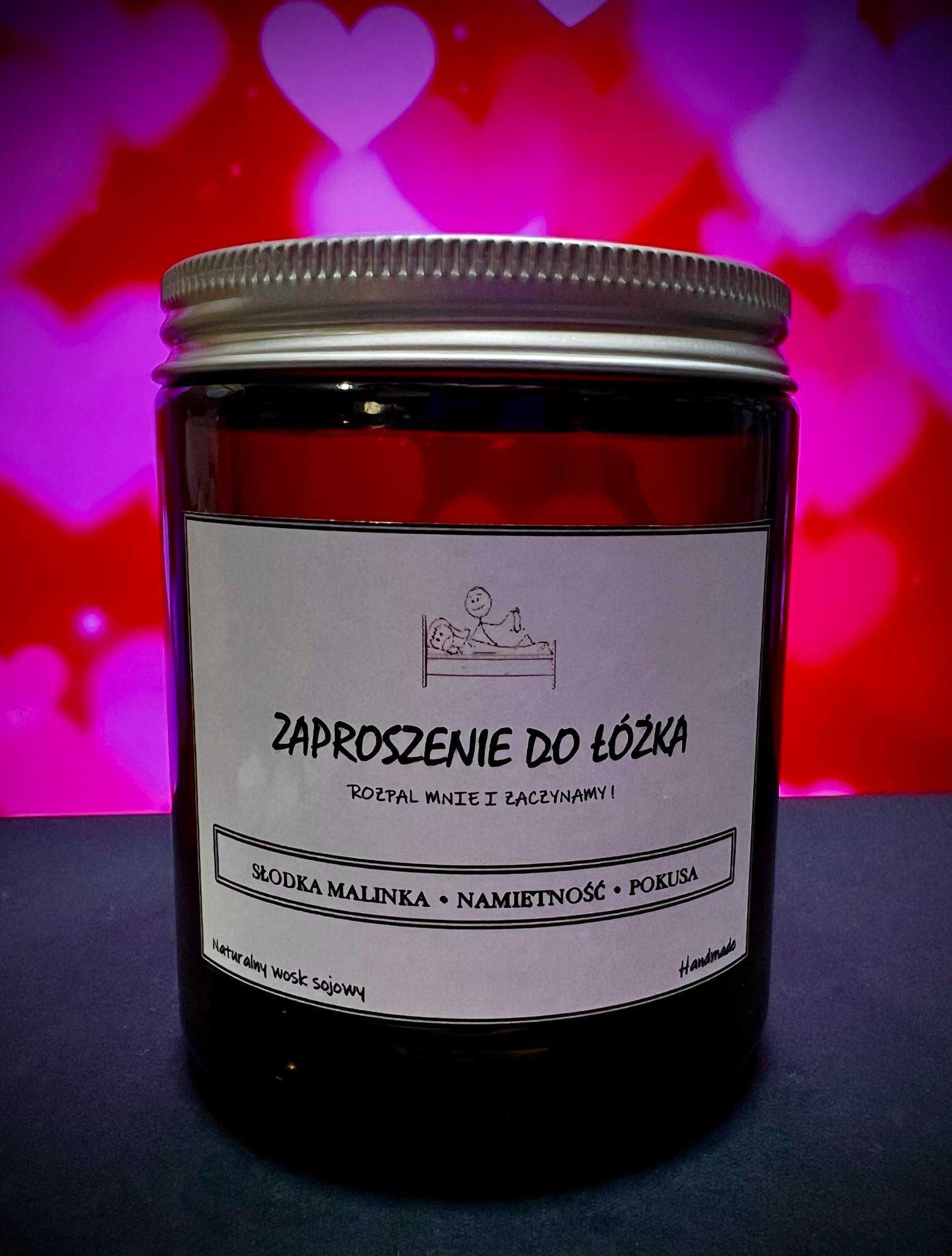 Świeca sojowa Walentynkowa HANDMADE 200 ml