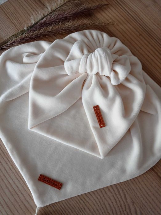 komplet Turban i chusta, welur, Handmade