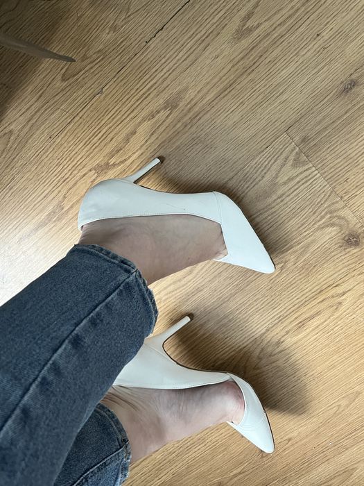 New Look białe szpilki ślubne 37