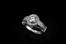 Pierścionek królewski złoty z diamentami w stylu Art Deco 1.51ct