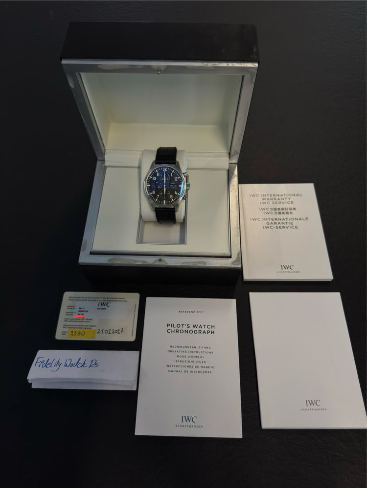 FVAT 23% FULLSET IWC Pilot’s Watch Chronograph ref IW377709