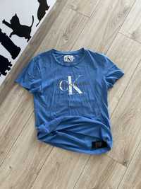 Fajny Niebieski T-shirt Calvin Klein