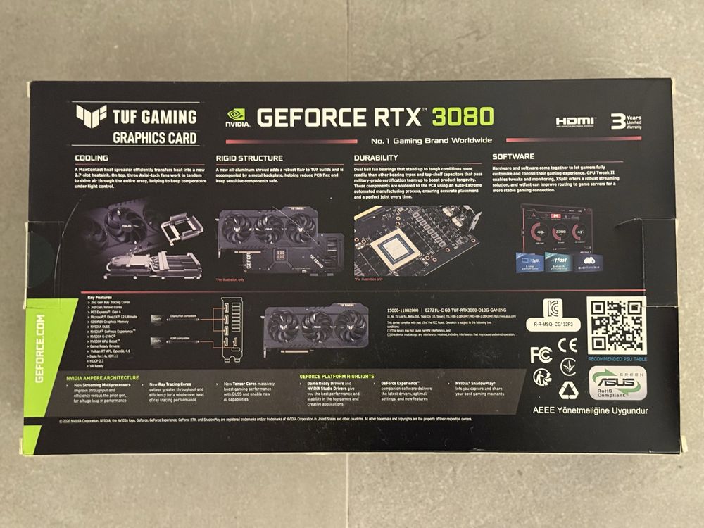 Placa Gráfica Asus GeForce RTX 3080 TUF Gaming OC 10GB GDDR6X