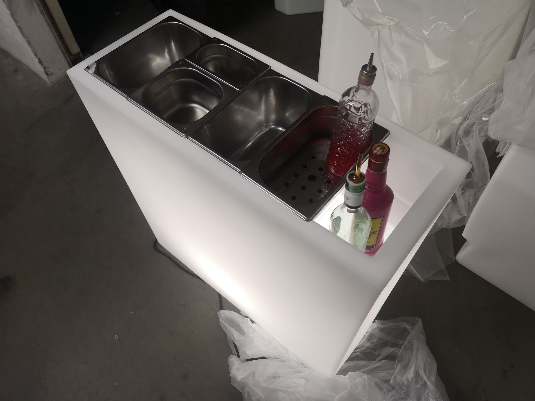 Vasos com iluminação