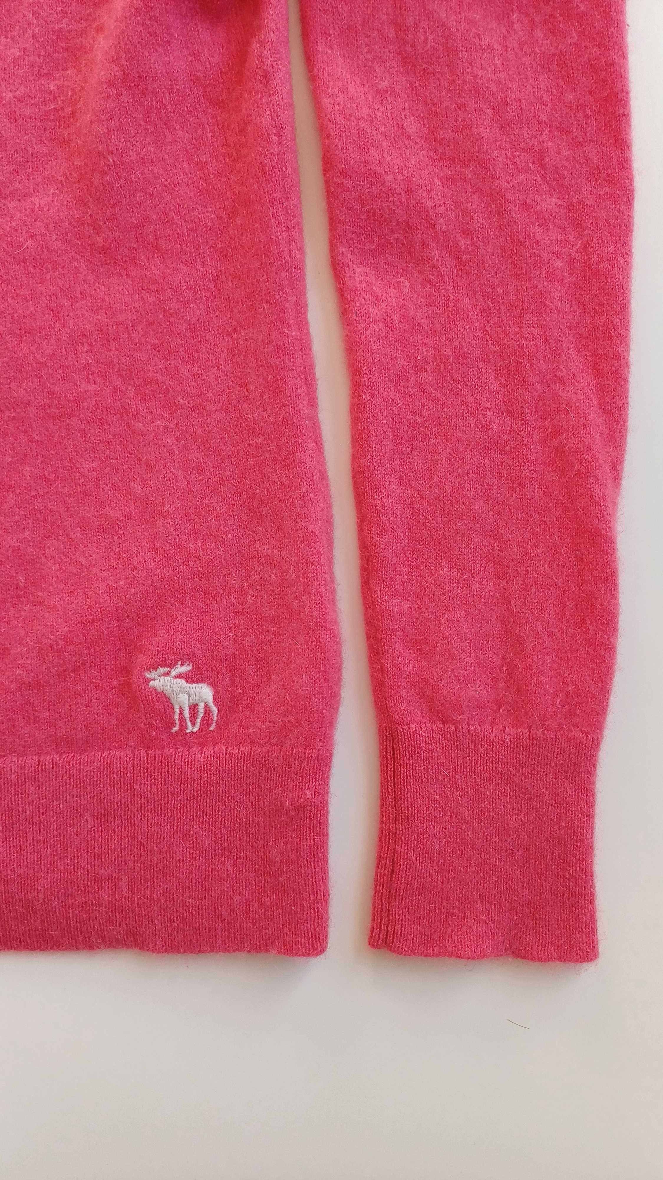 Kaszmirowy sweter Abercrombie & Fitch rozm. S koralowy