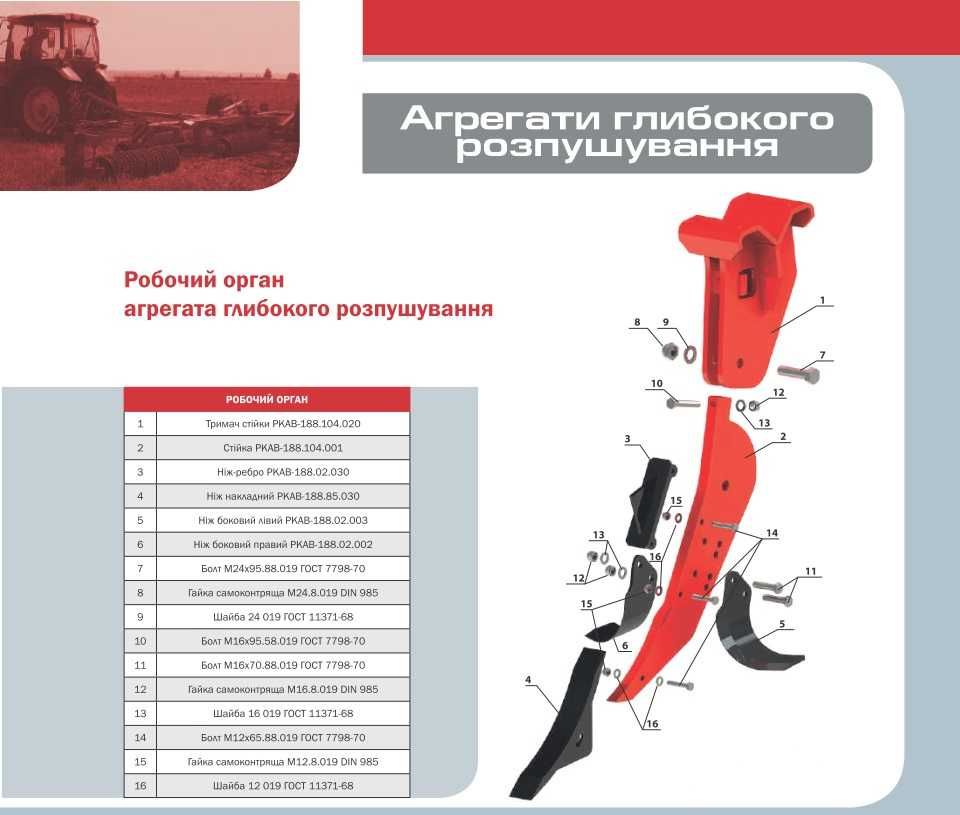 Агрегат глибокого розпушування АГР ТМ ВОСХОД