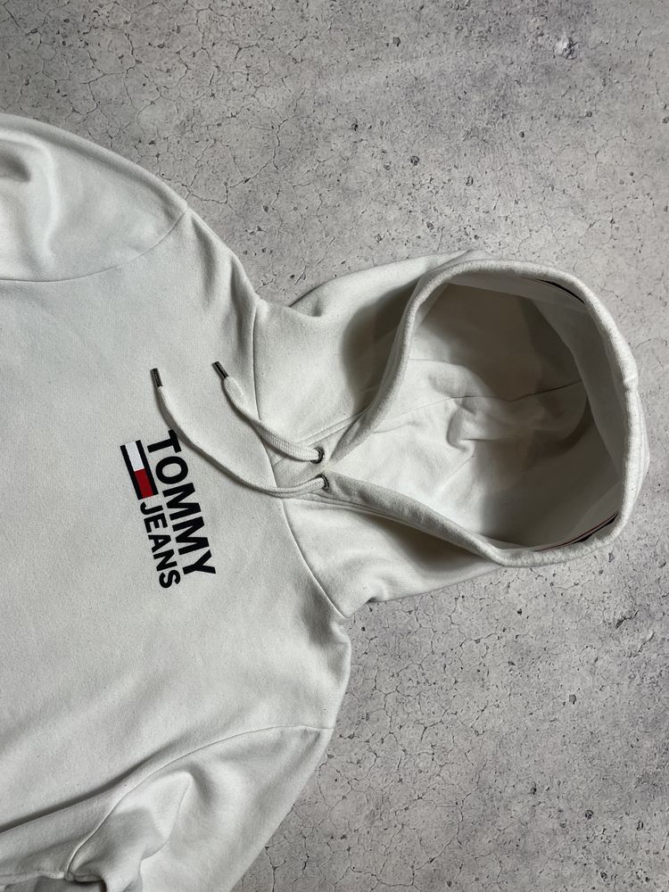 Мужская Кофта Худи Tommy Hilfiger Jeans Белая С Большим Лого S-M