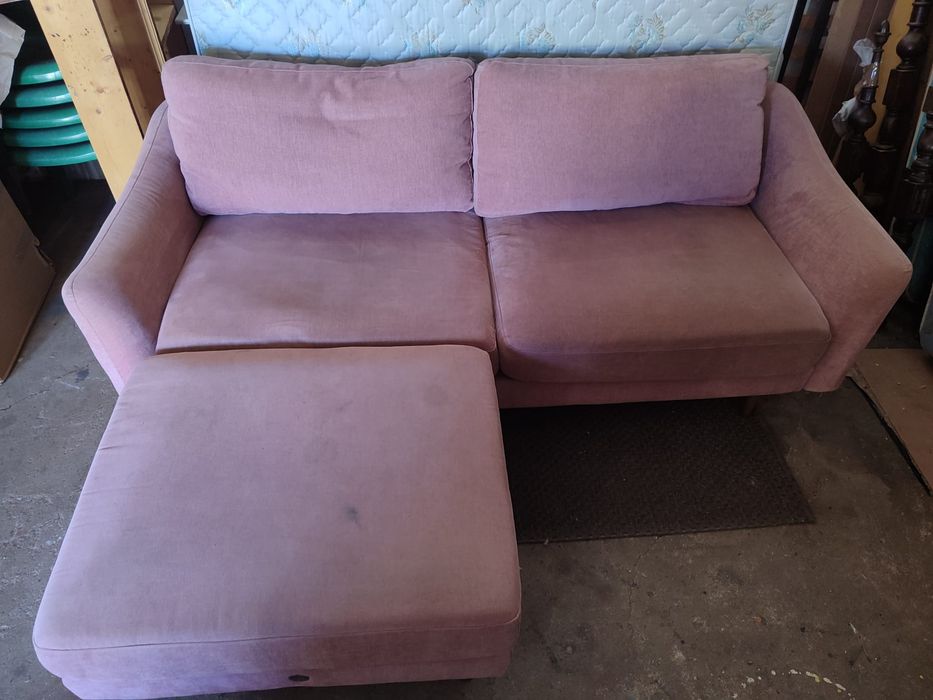 Sofá rosa 2l com chaise possibilidade de entrega