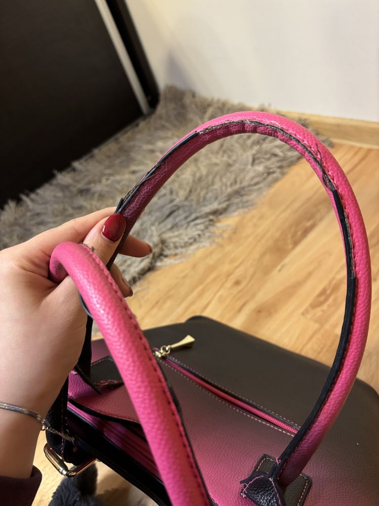 Torebka shopperka ombre mk sztywna szoperka na ramie inna a4