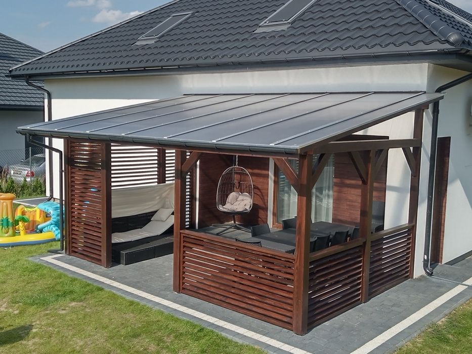 Zadaszenie tarasu poliwęglan szkło lamele pergola  zamów na 2026r.