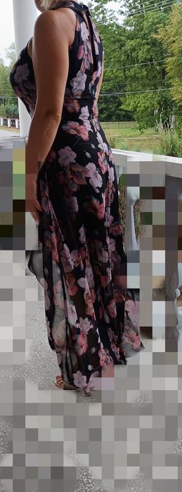 Prześliczna suknia zwiewna na wesele vissavi r40/L duży biust astmetr