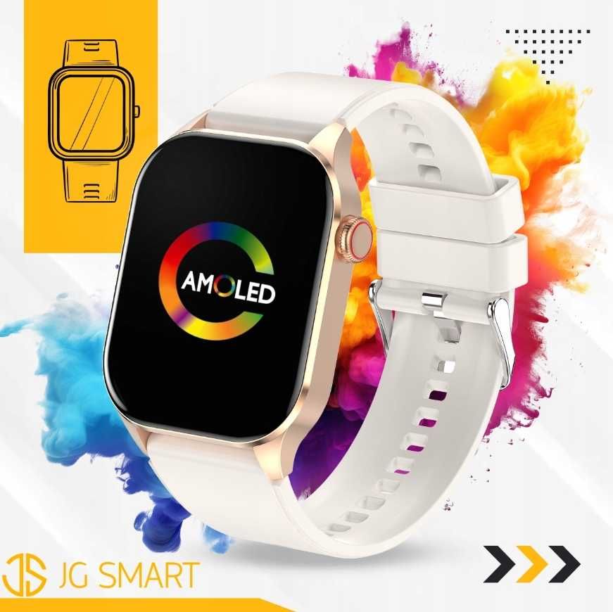 Smartwatch Damski Zegarek Pomiar Glukozy Ciśnienie Rozmowy 2 paski PL