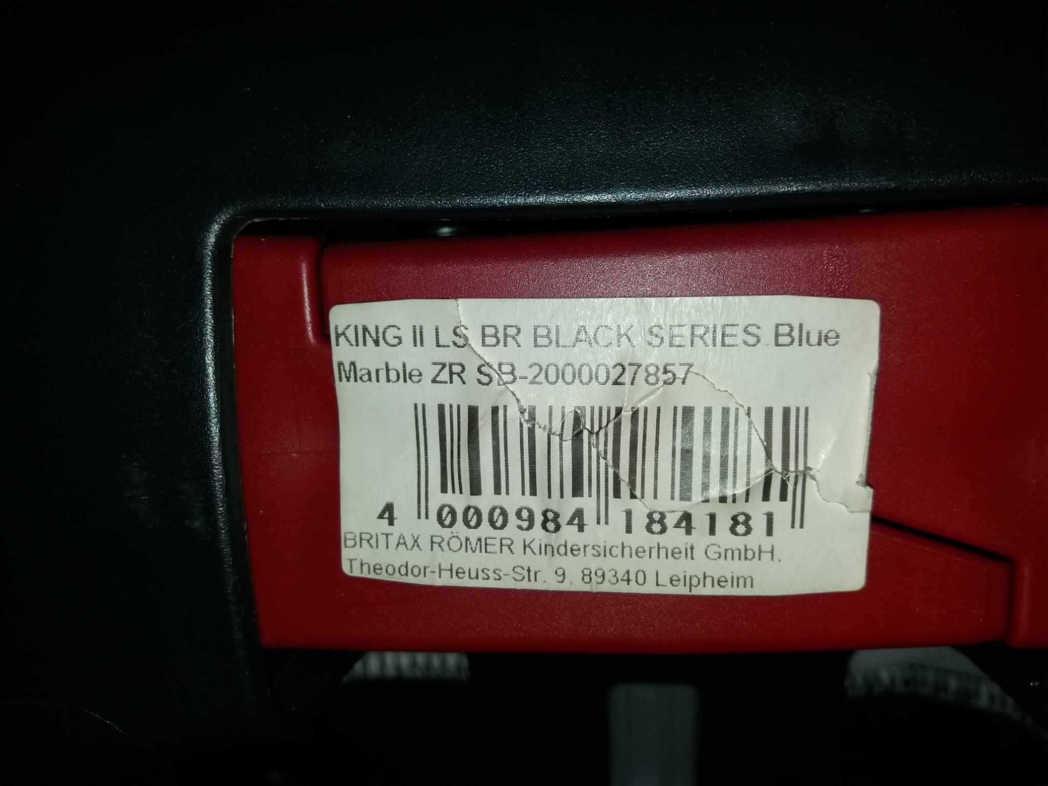 Fotelik samochodowy Britax Romer king II 9-18kg certyfikat