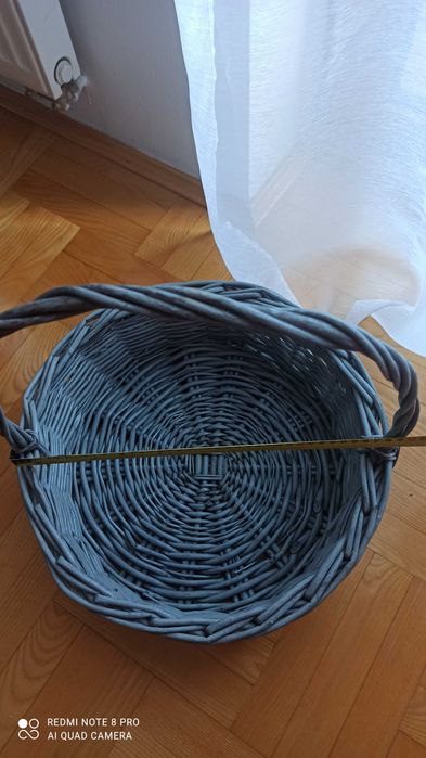 Kosz prezentowy wiklinowy, kolor szary duży
