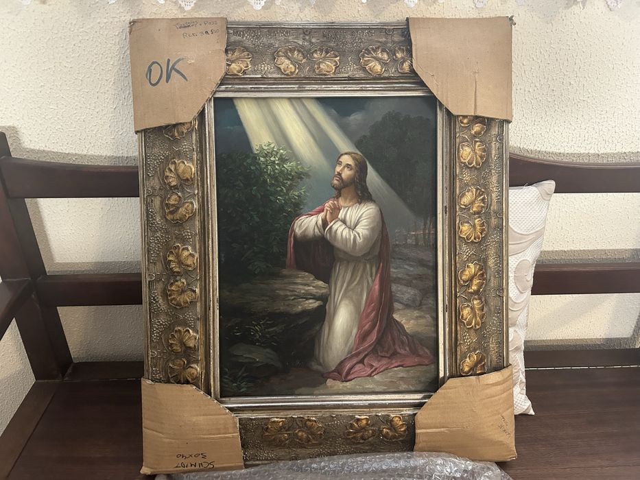 Quadro de jesus a rezar