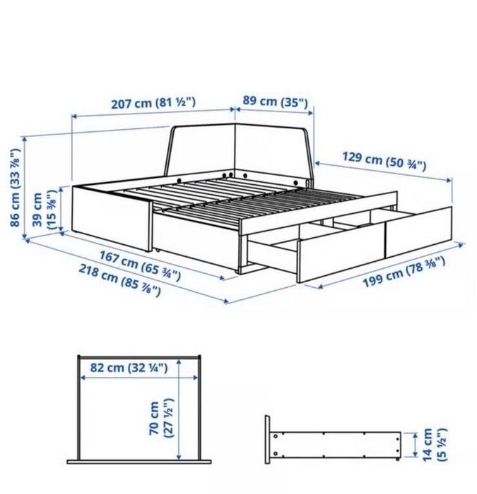 Fajne białe łóżko leżanka ikea flekke 80x200 na 160x200 stan super