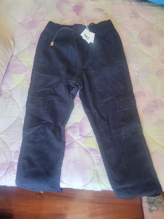 Calças MO Kids – Bombazine Azul Marinho (7/8 anos) – Como novas!