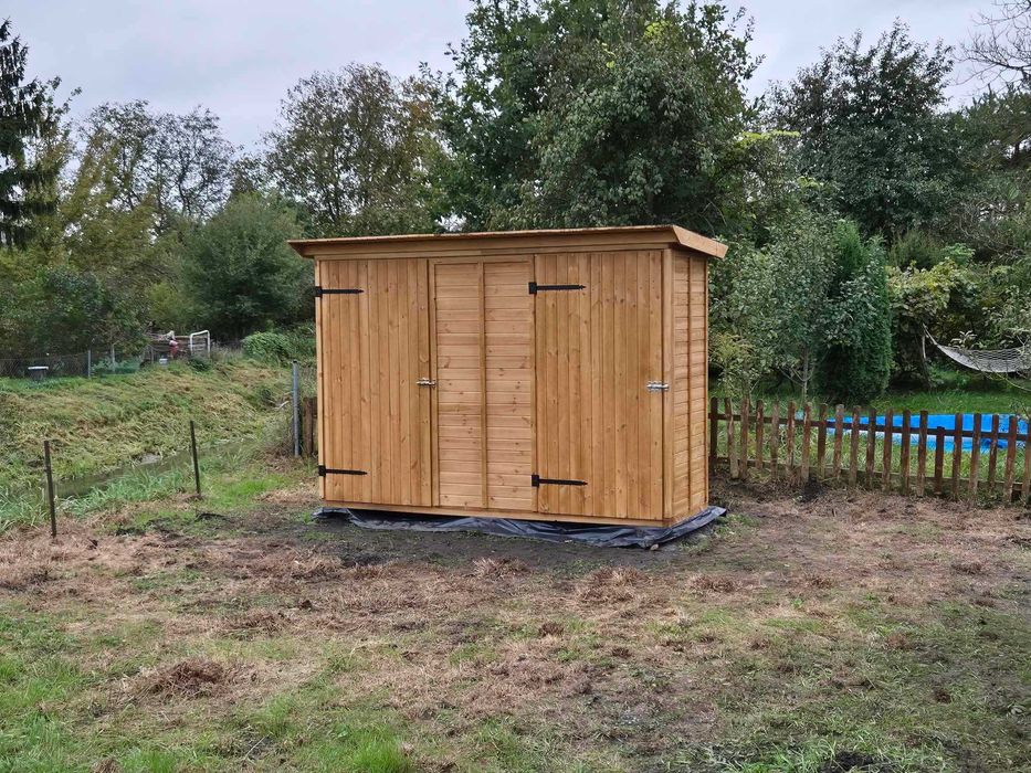 Domek narzędziowy drewniany 3x1 m na narzędzia do ogrodu ROD szopa