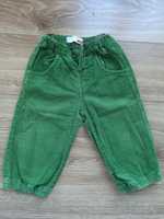Spodnie zielone sztruksy rozmiar 80