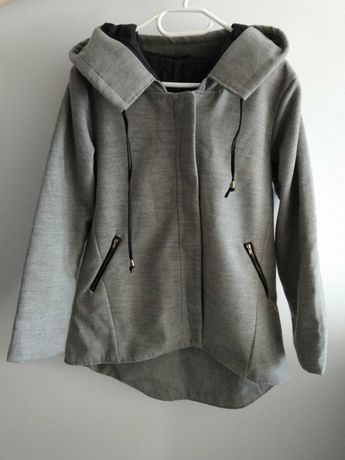 Płaszcz jesienno-zimowy, przejściowy, szary, rozmiar 40/42 (L/XL)