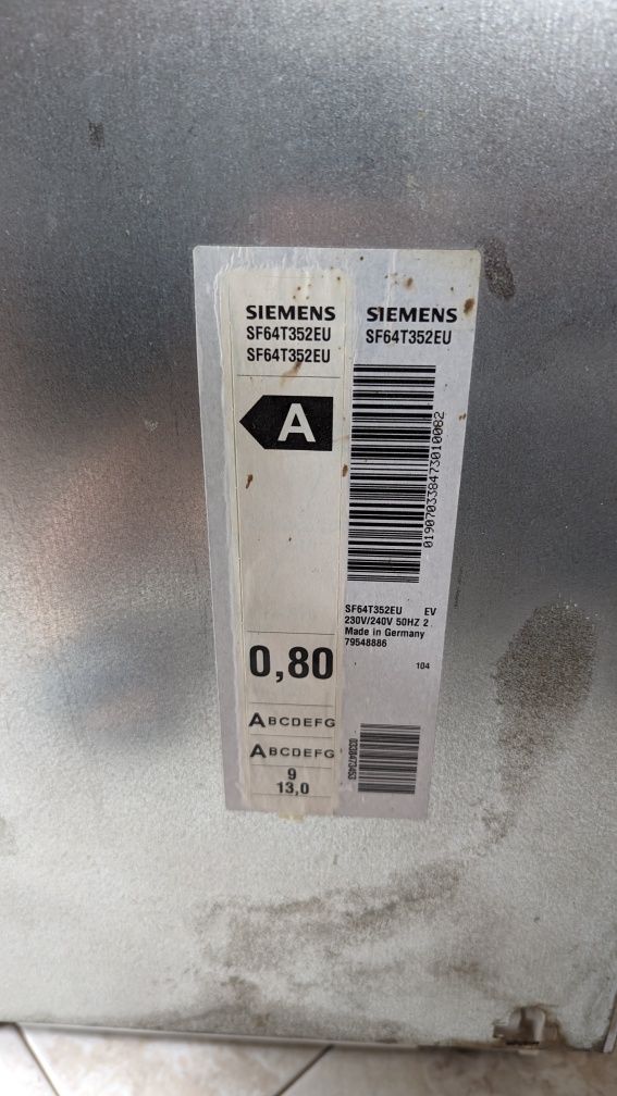 Zmywarka 45cm do zabudowy Siemens SF64T352EU - na części