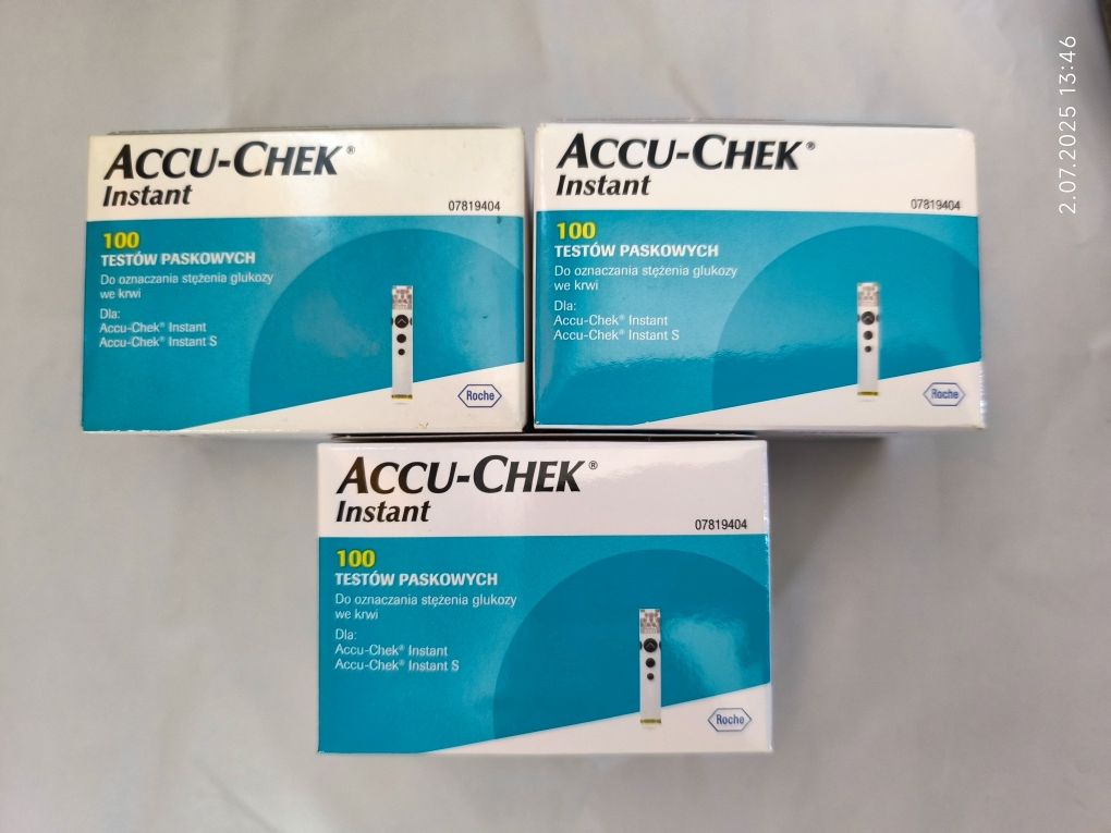 3x100 sztuk pasków do glukometru accu-chek instant