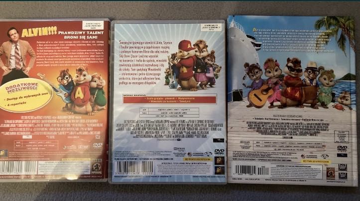 Alvin i wiewiórki bajki film na DVD zestaw 3 sztuk