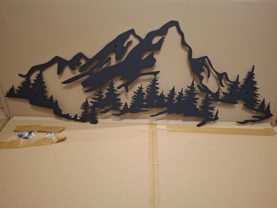 Metalowy obraz ażurowy GÓRY 145x60 cm