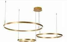 NOWY Żyrandol Nowoczesny Złoty Lampa led 3ring 40/60/80 + pilot