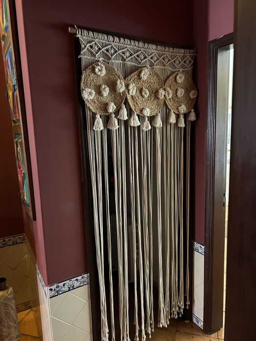 Cortina macrame e corda estilo natural