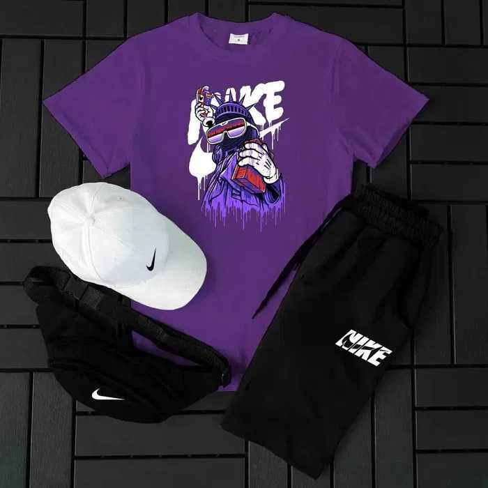 Спортивный костюм мужской летний Футболка Шорты Кепка Сумка Nike Найк