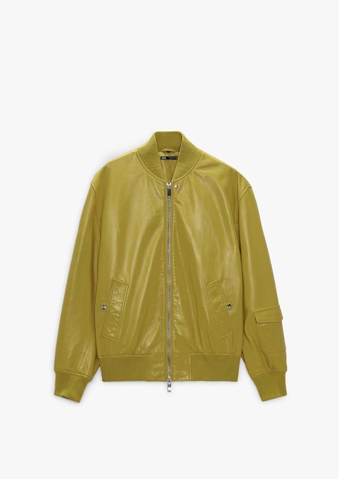 Kurtka typu bomber z naturalnej skóry. Rozmiar L-XL. Zara.