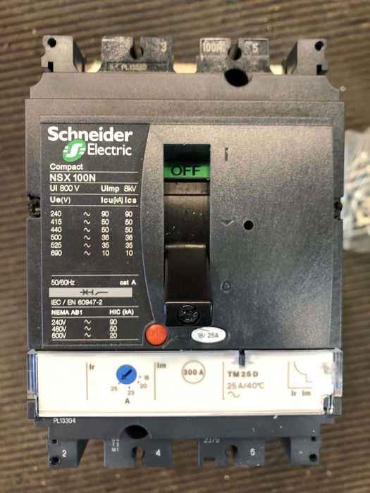 Schneider Compact NSX100N TM25D, 3Р, 25А, 50 кА LV429846