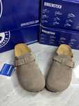 Birkenstock półpokrywa ze skóry zamszowej szaro-brązowej 38