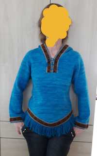 Sweter z wełny Alpaki (100%) z Chile, etniczny, Boho, S