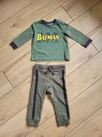Zestaw chłopięcy 80/86 Batman 2szt khaki dresy koszulka longsleeve