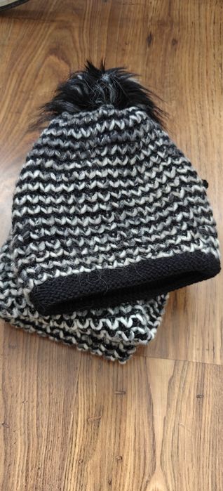 Czapka i komin szalik wełna wool komplet