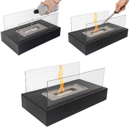 Biokominek 35x18x16,5cm bezdymny na biopaliwo - bioetanol