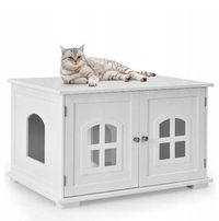 Domek  dla kota 80 x 53 x 49 cm biały nowy
