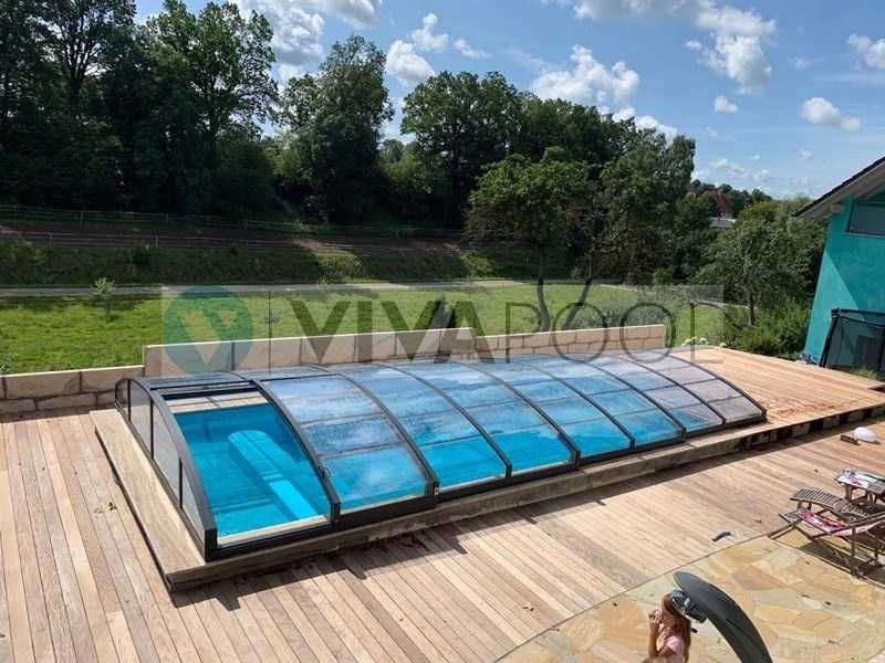 PROMOCJA Niskie Zadaszenie na basen 8,59 x 4,5 x 0,7 poliwęglan