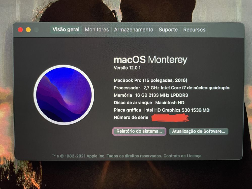 MacBook Pro 15.4” 500gb (2016) - VER DESCRICAO