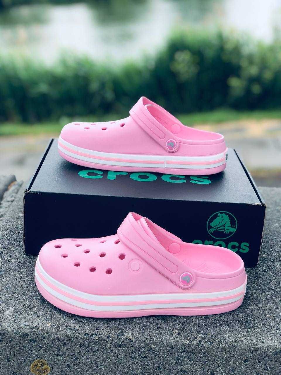 Женские тапки Crocs Pink Высокая подошва! Подростковые Крокс Гарантия!