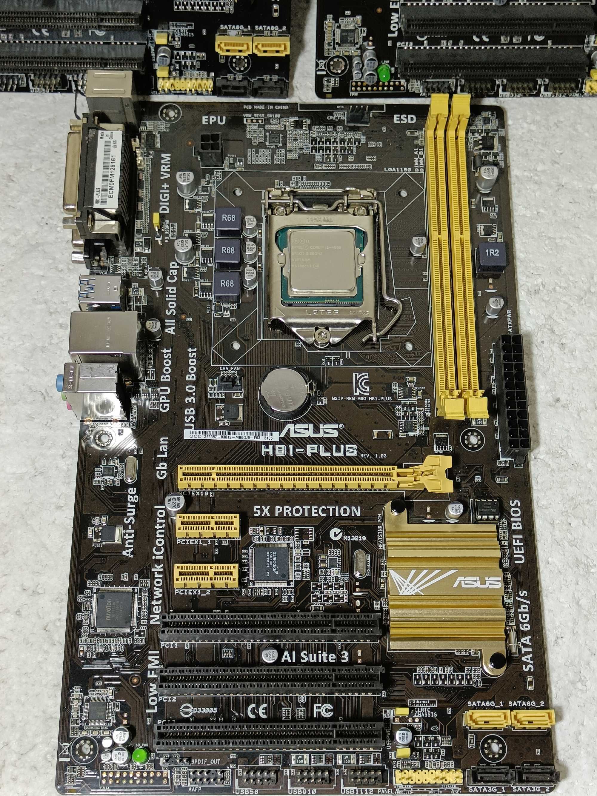КОМПЛЕКТ Материнська ASUS H81-PLUS + процесор i5-4590 i3-4170 LGA1150